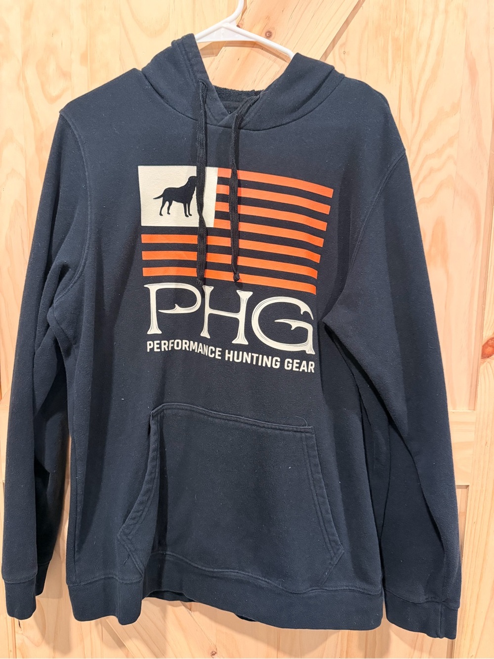 Performance Hunting Gear Men's Black Hoodie with Orange Graphic